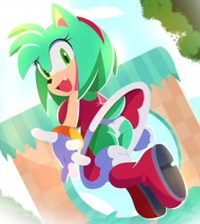 Size: 2696x3019 | Tagged: suggestive, artist:senshionart, artist:tenshigarden, amy rose, alternate version, color swap, green amy, green fur, panties