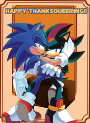 Size: 1280x1741 | Tagged: safe, artist:sonar15, shadow the hedgehog, sonic the hedgehog, shadow x sonic, shipping