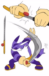 Size: 2650x4096 | Tagged: safe, artist:thenovika, big the cat, katana