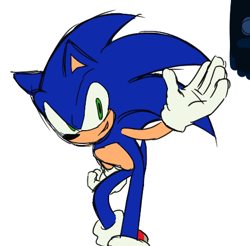 Size: 472x465 | Tagged: safe, artist:rodka_sth, sonic the hedgehog, 2024, simple background, solo, white background