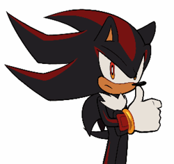 Size: 939x885 | Tagged: safe, artist:rodka_sth, shadow the hedgehog, 2024, simple background, solo, standing, thumbs up, white background