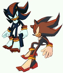 Size: 1491x1714 | Tagged: safe, artist:rodka_sth, shadow the hedgehog, 2024, gun, holding something, simple background, solo, white background