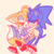 Size: 500x500 | Tagged: safe, artist:leoyoraan, miles "tails" prower, sonic the hedgehog, 2017, age difference, blushing, gay, hugging, shipping, sketch, sonic x tails