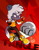 Size: 3700x4800 | Tagged: safe, artist:floofy-chu, tangle the lemur, 2020, abstract background, cheek fluff, clenched fists, cute, female, fighting pose, lidded eyes, looking offscreen, mouth open, open smile, posing, smile, star (symbol), tail hand, tangabetes, text