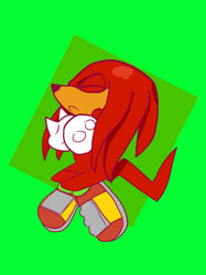 Size: 1280x1707 | Tagged: safe, artist:ismokefundip, knuckles the echidna, 2021, :<, abstract background, arms folded, cute, eyes closed, eyestrain, frown, knucklebetes, legs crossed, solo