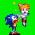 Size: 240x240 | Tagged: safe, artist:cartoonsanimate22, miles "tails" prower, sonic the hedgehog, 2021, animated, blinking, classic sonic, classic tails, duo, gif, green background, holding them, infinite loop, lifting them, looking at them, looking at viewer, mouth open, open smile, pixel art, redesign, simple background, smile, smiling at them, smiling at viewer, sparkles, sprite