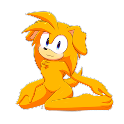 Size: 2200x2200 | Tagged: safe, artist:xxkenthewolfxx, oc, oc:jamie the dog, dog, 2020, :3, barefoot, cute, kneeling, looking at viewer, oc only, ocbetes, outline, paws, simple background, smile, smiling at viewer, solo, transparent background