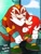 Size: 768x1024 | Tagged: safe, artist:cerberustheterrible, knuckles the echidna, echidna, 2022, abstract background, aged down, alternate universe, child, clouds, daytime, duo, father and child, father and son, holding them, looking at each other, master emerald, master emerald shrine, outdoors, signature, sitting, sitting on knee, sitting on them, smile, smiling at each other, valiant the echidna, younger