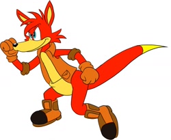 Size: 1280x1050 | Tagged: safe, artist:stinkek, 2015, flat colors, kangaroo, looking offscreen, simple background, smile, solo, walt wallabee, white background