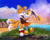 Size: 995x803 | Tagged: safe, artist:sanzokudebien, cream the rabbit, miles "tails" prower, cream x tails, shipping, straight