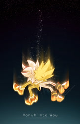 Size: 704x1080 | Tagged: safe, artist:special-stage-art, shadow the hedgehog, sonic the hedgehog, hedgehog, sonic adventure 2, 2025, duo, english text, eyes closed, falling, gay, hugging, outdoors, shadow x sonic, shipping, soap shoes, sparkles, text