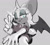 Size: 1061x951 | Tagged: safe, artist:irregularcloudi, rouge the bat, bat, 2025, eyewear on head, green eyes, grey background, greyscale, lidded eyes, looking at viewer, monochrome, signature, simple background, sitting, smile, smiling at viewer, solo, sparkles, spot color, sunglasses, v sign, wink, winking at viewer