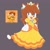Size: 1280x1280 | Tagged: safe, artist:kanayanga, cat, female, hands on hips, mobianified, open smile, princess daisy, simple background, smile, solo