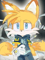 Size: 768x1024 | Tagged: safe, artist:blake7587292440, miles "tails" prower, nine, fox, sonic prime, 2025, crying, frown, sad, sketch, tears, tears of sadness