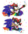 Size: 540x655 | Tagged: dead source, safe, artist:survivalstep, shadow the hedgehog, sonic the hedgehog, 2018, arm around shoulders, asexual, asexual pride, bandana, bisexual, bisexual pride, blushing, cape, confetti, cute, duo, flat colors, gay, gay pride, green blush, kiss, kiss on cheek, phone, pride, selfie, shadow x sonic, shipping, shirt, simple background, smile, standing, sunglasses, tan skin, v sign, white background