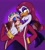 Size: 2000x2200 | Tagged: safe, artist:pepbotnik, robotnik, oc, oc:pepita robotnik, canon x oc, hugging, looking at each other, looking at them, purple background, shipping, simple background, smile, straight