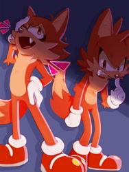 Size: 768x1024 | Tagged: safe, artist:bluetyrant, sonic origins, alternate version, fox bully