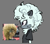 Size: 756x658 | Tagged: safe, artist:tarteaumiau, tangle the lemur, 2025, alternate hairstyle, chest fluff, cute, grey background, looking offscreen, mohawk, reference inset, shirt, side view, simple background, smile, solo, tangabetes