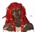Size: 1196x1124 | Tagged: safe, artist:zxmbiedolls, knuckles the echidna, human, 2025, bust, dark skin, humanized, looking offscreen, signature, simple background, smile, solo, white background