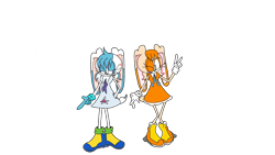 Size: 3264x1836 | Tagged: safe, artist:soniccrystalringsdx, cream the rabbit, oc, aged up, angry, boots, duo, smile, transparent background