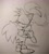 Size: 1842x2048 | Tagged: safe, artist:funkiepoop, miles "tails" prower, sonic the hedgehog, 2025, age difference, classic sonic, classic tails, drooling, duo, eyes closed, flying, gay, holding each other, kiss, line art, monochrome, pencilwork, saliva, shipping, sonic x tails, spinning tails, standing, traditional media