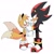 Size: 1062x1064 | Tagged: safe, artist:pachirizuu, miles "tails" prower, shadow the hedgehog, 2024, age difference, blushing, duo, flat colors, frown, gay, looking at each other, mouth open, proship, shadow x tails, shipping, simple background, standing, underage, white background