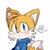 Size: 1000x1000 | Tagged: safe, artist:pupu77859245726, miles "tails" prower, 2024, blushing, frown, hoodie, looking at viewer, male, simple background, solo, tailabetes, white background