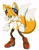 Size: 1615x2048 | Tagged: safe, artist:montyth, miles "tails" prower, 2024, angry, boots, clenched fists, gender swap, goggles, goggles on head, looking offscreen, mouth open, simple background, solo, sonic x style, stockings, white background