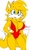 Size: 701x1140 | Tagged: suggestive, artist:emperor zheng, miles "tails" prower, 2021, busty tails, eye clipping through hair, eyebrow clipping through hair, flat colors, gender swap, hand on hip, looking offscreen, millie "tailsko" prower, older, rule 63, signature, simple background, smile, solo, standing, swimsuit, white background