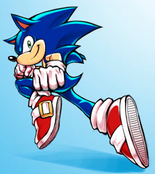 Size: 3127x3500 | Tagged: safe, artist:gerusyu, sonic the hedgehog, gradient background, solo