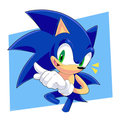 Size: 894x894 | Tagged: safe, artist:florynrosee, sonic the hedgehog, abstract background, male, pointing, solo