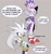 Size: 1563x1673 | Tagged: safe, artist:risziarts, blaze the cat, silver the hedgehog, dialogue, duo, english text, grey background, simple background, sitting, speech bubble, standing