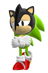 Size: 720x1098 | Tagged: safe, artist:univermangamangasimu, oc, oc:ashura the hedgehog, 2019, 3d, arms folded, classic style, lidded eyes, looking offscreen, male, oc only, simple background, solo, standing, transparent background