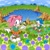 Size: 1080x1080 | Tagged: artist needed, safe, amy rose, sonic the hedgehog, sonic cd, butterfly, flowers, never lake