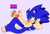 Size: 3264x2208 | Tagged: safe, artist:dirtyteethkoi, artist:dirtyteeths, sonic the hedgehog, 2020, barefoot, bisexual, bisexual pride, blushing, claws, clenched teeth, eyelashes, gloves off, head rest, looking at viewer, lying down, pawpads, paws, pride, pride flag, purple background, simple background, smile, solo