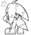 Size: 1824x2048 | Tagged: dead source, safe, artist:splatanastampurr, kit the fennec, 2025, angry, clenched fist, cross popping vein, from behind, line art, looking offscreen, monochrome, simple background, solo, standing, white background