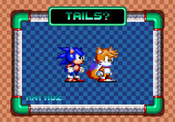 Size: 960x672 | Tagged: safe, artist:mattiozbr, miles "tails" prower, sonic the hedgehog, sonic spinball, 2023, abstract background, classic sonic, classic tails, duo, fake screenshot, faux screencap, signature