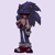 Size: 1500x1500 | Tagged: safe, artist:wtmmheastl, sonic the hedgehog, oc, oc:sonic.exe, 2024, black blood, black sclera, bleeding, bleeding from eyes, blood, blood stain, chest fluff, claws, grey background, hand on hip, lidded eyes, looking offscreen, simple background, solo, standing, torn gloves, torn socks