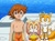Size: 640x479 | Tagged: safe, chris thorndyke, cream the rabbit, miles "tails" prower, fox, human, rabbit, female, looking at viewer, male, screencap, sonic x, swimsuit, trio, water