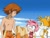Size: 640x480 | Tagged: safe, amy rose, chris thorndyke, cream the rabbit, miles "tails" prower, fox, hedgehog, human, rabbit, beach, female, group, looking at viewer, male, screencap, sonic x, swimsuit
