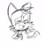 Size: 2048x1965 | Tagged: safe, artist:thatbirdguy_, miles "tails" prower, black and white, doodle, laughing, love gesture, male, solo