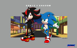 Size: 1280x800 | Tagged: safe, artist:jame5rheneaz, shadow the hedgehog, sonic the hedgehog