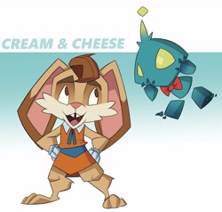 Size: 2048x1951 | Tagged: safe, artist:geekyanimator, cheese (chao), cream the rabbit