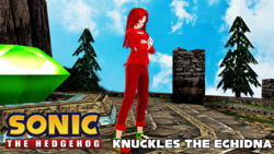 Size: 1192x670 | Tagged: safe, artist:nerey006, knuckles the echidna, human, humanized, mmd