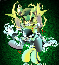 Size: 3000x3300 | Tagged: safe, artist:fartist2020, cassia the pronghorn, surge the tenrec, deer, tenrec, cyborg, duo, female