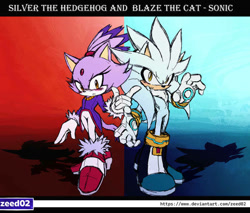 Size: 600x512 | Tagged: safe, artist:zeed_02, blaze the cat, silver the hedgehog