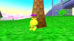 Size: 1366x768 | Tagged: safe, artist:undeadponysoldier, chao, sonic adventure 2, chao garden, chaobetes, cute, garry's mod, gmod, hero chao, hero chao garden, sleeping, solo