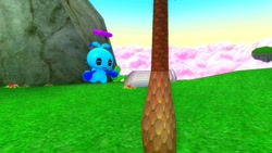 Size: 1366x768 | Tagged: safe, artist:undeadponysoldier, chao, sonic adventure 2, chao garden, chaobetes, cute, flying, garry's mod, gmod, happy, hero chao, hero chao garden, solo