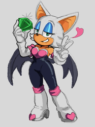 Size: 415x555 | Tagged: safe, artist:dclaretxrevolt, rouge the bat, chaos emerald
