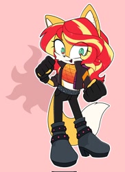 Size: 1488x2048 | Tagged: safe, artist:fieldofcloverz, fox, female, mobianified, solo, sunset shimmer